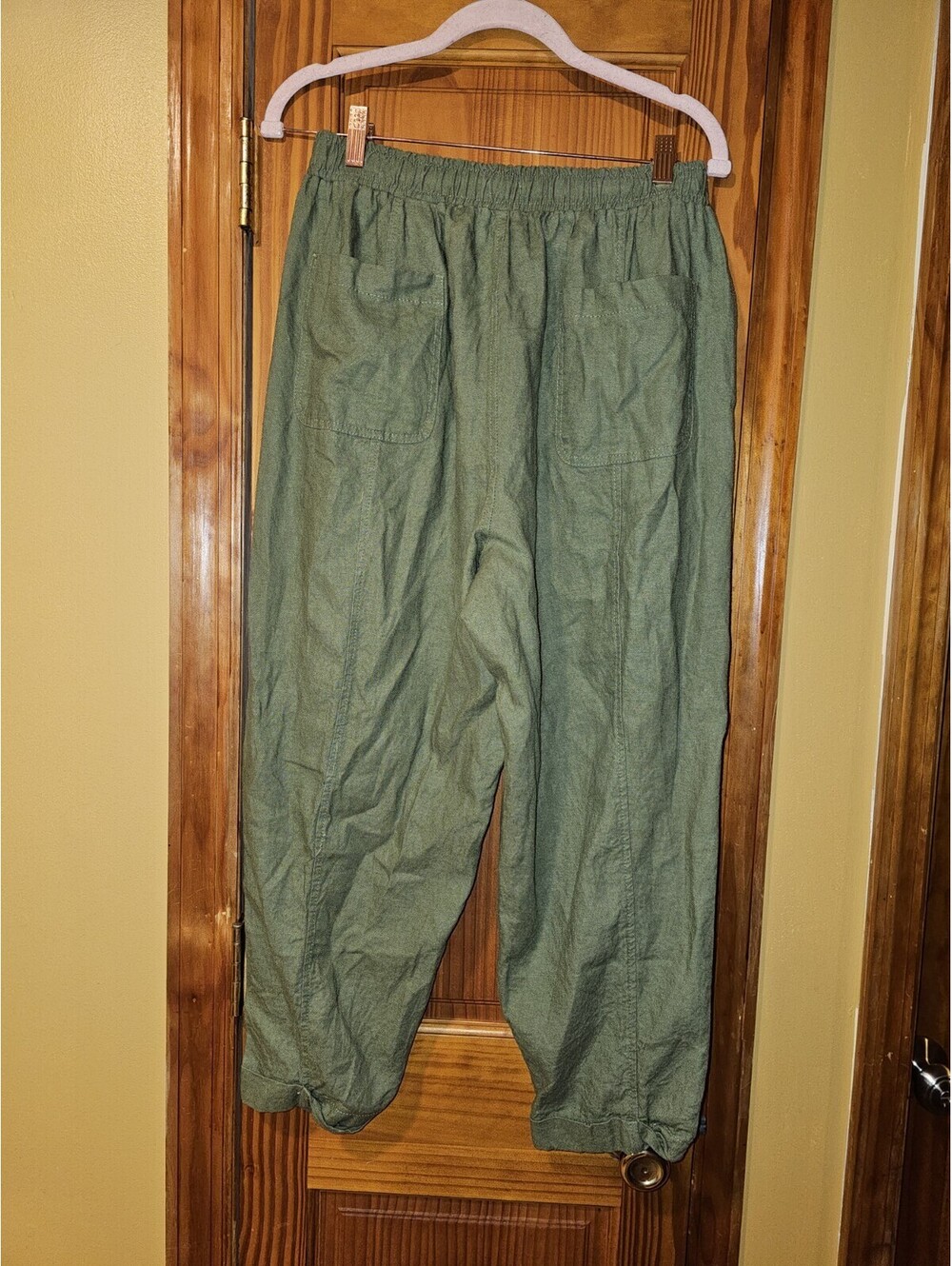 Max Studio London Green Olive Stretcht Cargo Pants Womens Size XL - Picture 5 of 12